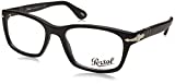 Persol PO3012V Square Prescription Eyeglass Frames, Matte Black/Demo, 54 mm