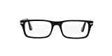 Persol PO3050V Rectangular Prescription Eyeglass Frames, Black/Demo, 55 mm