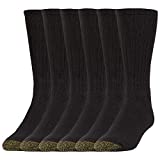 Gold Toe Men's Harrington Crew Socks, Multipairs, Black (6-Pairs), Large