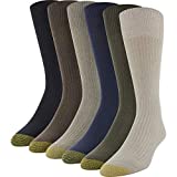 Gold Toe Men's Stanton Crew Socks, Multipairs, Khaki/Loden (6-Pairs), Large