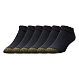 Gold Toe Men's Cotton Low Cut Sport Liner Socks, 6-Pairs, Black, Large