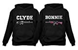 Bonnie & Clyde Valentine's Day Outfit for Him & Her Matching Couples Hoodies Bonnie Black Medium / Clyde Black Large