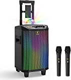 Wireless Karaoke Machine for Adults, TONOR PA System Portable Bluetooth Singing Speaker with Dual Wireless Microphones Microfono, Disco Ball for Home Karaoke, Party, Class and Church K20