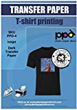 PPD Inkjet PREMIUM Iron-On Dark T Shirt Transfers Paper LTR 8.5x11" pack of 10 Sheets (PPD004-10)