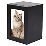 NEWDREAM:Pet Cremation Urn,Dog Urns for Ashes Pet Urns, Cat Urn for Ashes, pet urns for Dogs Ashes Small, Wood Keepsake Memorial Urns. (Black S)