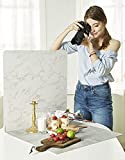 2 PCS Boards Photo Backdrop for Flat Lay, Food Photography Background 24x24 Inch, BEIYANG (Marble+Light Gray)