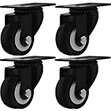 Swivel Caster Wheels Rubber Base with Top Plate & Bearing Heavy Duty Pack of 4 Black by Online Best Service (2.5" NO Brake)