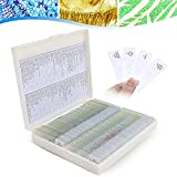 100 Pcs Microscope Slides Prepared for Student Kids Glass Microscope Slides with Lab Specimens Biological Sample with Insects Plants Animals Bacteria