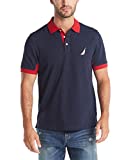 Nautica Men's Classic Fit Short Sleeve Performance Pique Polo Shirt, Navy, X-Large