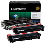 LINKYO Compatible Toner Cartridge and Drum Unit Replacement for Brother TN760 DR730 (2X TN760, 1x DR730, Design V3)