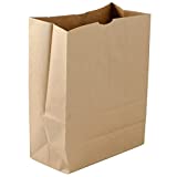Large Paper Grocery Bags, 12x7x17 Kraft Brown Heavy Duty Barrel Sack 57 Lbs ,Grocery Shopping Takeout Bags (25)