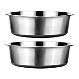 PEGGY11 Stainless Steel Metal Dog Bowls, Food Grade, BPA Free, Premium Pet Bowls for Food Water, Nonslip Rubber Bottom, Dishwasher Safe, Easy to Clean, 3.8 Cup, 2 Pack