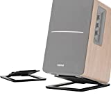 7" Desktop Speaker Stands for Midsize Bookshelf Computer Speakers, Studio Monitor Vibration Damping Tilted Tabletop Speaker Stands, Black - Pair