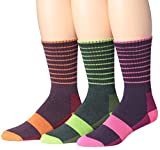 Ronnox Wool Blend Trekking Hiking Outdoor Sports Performance Cushioned Crew Socks, For Men & Women 3 Pairs RHK05-L