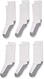 Jefferies Socks Big Boys Seamless Toe Athletic Crew 6-Pack, White/Grey, Small