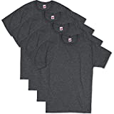 Hanes Men's Essentials Short Sleeve T-shirt Value Pack (4-pack),charcoal heather,LARGE