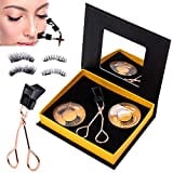 Dual Magnetic Eyelashes, Ultra Thin Handmade Magnet eyelashes, False Lashes Extension with Applicator (2 Pack/ 8 Pieces)