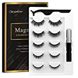 Magnetic Eyelashes, Magnetic lashes, Magnetic Eyelash kit, Magnetic Eyeliner with Magnetic False Lashes Natural Look-No Glue Needed (5-Pairs)