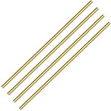 Sutemribor Brass Solid Round Rod Lathe Bar Stock, 1/4 Inch in Diameter 14 Inches in Length (4 PCS)