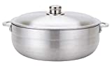 Uniware Heave Duty Aluminum Calderon / Pot with Aluminum Lid Cover, Silver (28.5 QT)