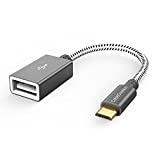 CableCreation Micro USB 2.0 OTG Cable Braided On The Go Adapter Micro USB Male to USB Female Compatible with Samsung S7, Flash Drive, Mouse, Keyboard, Game Controller, Aluminum Space Gray