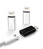 3-Pack,Micro USB to Lightning Adapter,Lightning Male to Microusb Female Adapter for Apple iPhone 5s 6 6s 7 8 Plus se2 x xr xs 12 11 Mini max pro Ipad Connector Converter Port