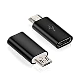 USB C to Micro USB Adapter, USB Type C Female to Micro USB Male Convert Connector Support Charge Sync Compatible with Galaxy S7 S7 Edge and More Micro USB Devices (Pack of 2)