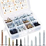 MYTOW Self Drilling & Self Tapping Screws Assortment Kit Set (250Pcs) Screws Available for Multi-use for Wood Screws, Sheet Metal Screws, and Drywall Screws,Screw Organizer and Storage
