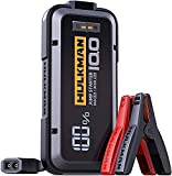 HULKMAN Alpha100 Jump Starter 4000 Amp 32000mAh Car Starter with -40 Start Tech PD 65W Lithium Portable Car Battery Booster Pack for up to 10L Gas and 10L Diesel Engines