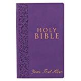 Personalized Bible Custom Text Your Name KJV Budget Gift and Award Purple Bible King James Version Custom Made Gift for Baptism Christenings Birthdays