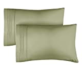 King Size Pillow Cases Set of 2 – Soft, Premium Quality Sage Green Pillowcase Pillow Covers – Machine Washable Pillow Protectors – 20x40, 20x36 & 20x48 King Size Pillows for Sleeping 2