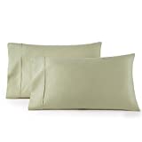 HC COLLECTION Pillow Cases - Set of 2 Standard/Queen Size Pillowcases, 20" x 30", Microfiber Pillowcase Pack -Sage