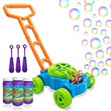 Lydaz Bubble Mower for Toddlers, Kids Bubble Blower Machine Lawn Games, Outdoor Push Toys, First Birthday Toy Gifts for Preschool Baby Boys Girls