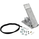 Speedway Motors Cast Aluminum Accelerator Throttle Pedal Assembly Includes Heavy Duty Cable, Mounting Hardware and Textured Pedal, 2.5 x 6 x .25 Inches