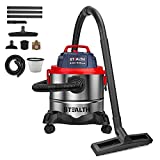 Stealth Wet Dry Vacuum, Portable 5 Gallon 5.5 Peak HP Stainless Steel Shop Vacuum Cleaner, Powerful Suction with Blower 3 in 1 Function Shop Vacs, Ideal for House, Garage, Basement, Workshop