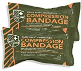 Swiss Safe Israeli Sterile Compression Bandage, for Emergency Wound Dressing, First Aid and Trauma Kit, 6 inch, 2 Pack