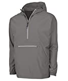 Charles River Apparel Pack-N-Go Wind & Water-Resistant Pullover (Reg/Ext Sizes), Grey, L