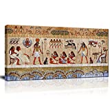 KLVOS Motivational Ancient Egypt Wall Art Ancient Egyptian Pharaoh and Temple History Culture Picture Prints African Safari Canvas Decor for Classroom Office Guest Room Modern Home Decoration 20"x40"