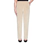 Alfred Dunner Petite Women's Classic Corduroy Pull-On Short Length Pant, Tan, 14P