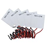 Aideepen TEC1-12706 12V 6A 60W 5pcs Heatsink Thermoelectric Cooler Cooling Peltier Plate Module 40x40MM