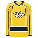 Outerstuff NHL Youth 8-20 Primary Logo Home Color 2 Stripe Team Apparel Jersey (Nashville Predators Yellow, 14-16)
