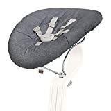 Nomi Baby, White with Gray Cushion, Newborn Bouncer Accessory for Nomi High Chair, Seamlessly Adjusts from Lay Flat to more Upright Position, Bouncer Seat Elevates Baby to the Height of the Table