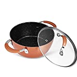 DEKOHM Nonstick Saucepan with Glass Lid, Multipurpose Use for Home Kitchen or Restaurant (Large: 4 qt)