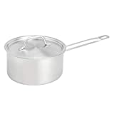 AmazonCommercial 4 Qt. Stainless Steel Aluminum-Clad Straight Sided Sauce Pan with Cover