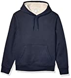 Amazon Essentials Men's Sherpa Lined Pullover Hoodie Sweatshirt, Navy, Medium