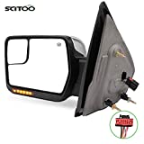 SCITOO Towing Mirrors fit for 2004-2014 for Ford for F-150 Blind Spot Mirror Power Heated Chrome Puddle Signal Double Glass (Driver Side)