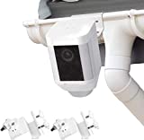 Wasserstein Weatherproof Gutter Mount Compatible with Ring Spotlight Cam Battery and Ring Stick Up Cam with Universal Screw Adapter - Best Viewing Angle for Your Surveillance Camera (2-Pack, White)