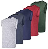 Men's Quick Dry Fit Dri-Fit Jersey Sleeveless Tank Top Muscle Yoga Active Performance Sport Basketball Beach Gym Workout Running Fitness Athletic Bodybuilding Undershirt -Set 2,XL