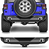 ECCPP Rear Bumper Fit for 2007-2018 for Jeep Wrangler JK Texture Black (with D-ring )