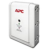 APC Wall Outlet Multi Plug Extender, P6W, (6) AC Multi Plug Outlet, 1080 Joule Surge Protector white